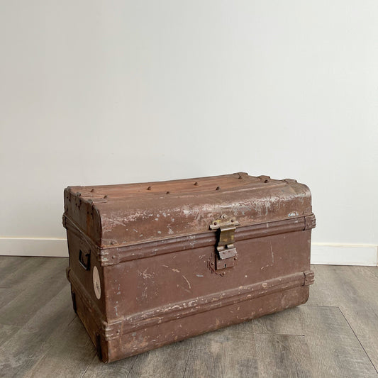 Vintage Rustic Metal Trunk