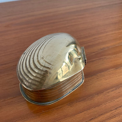Vintage Solid Brass Shell Trinket Box
